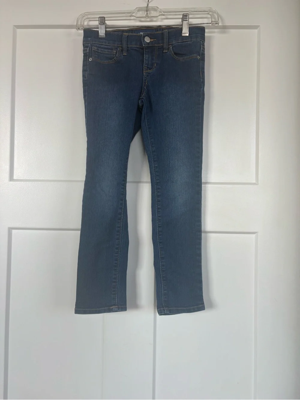 Old Navy Girls Skinny Blue Jeans with adjustable waist straps Size 6